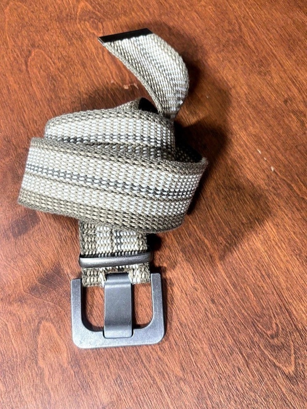 Vintage Earthtone Striped Woven Canvas Belt
